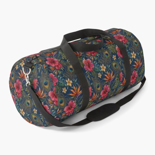Item preview, Embroidered smooth tropical plants on denim background designed and sold by fuzzyfox.
