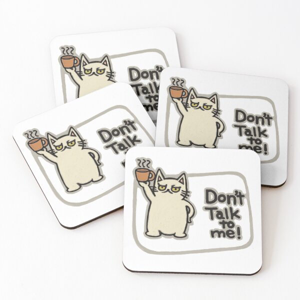Item preview, Don't Talk To Me | Funny White Cat Hand Drawn Design designed and sold by Chibi-NumNum.