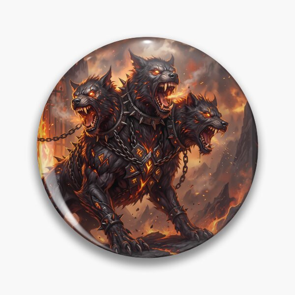 Item preview, Fire Cerberus Three Headed Hellhound Gates Of Hades designed and sold by ART ATTACK ZONE.