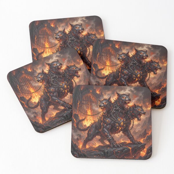Item preview, Fire Cerberus Three Headed Hellhound Gates Of Hades designed and sold by ART ATTACK ZONE.