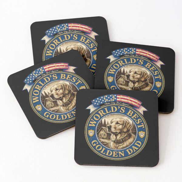 Item preview, World's Best Golden Dad Vintage Retriever Emblem designed and sold by SoyLamderma.