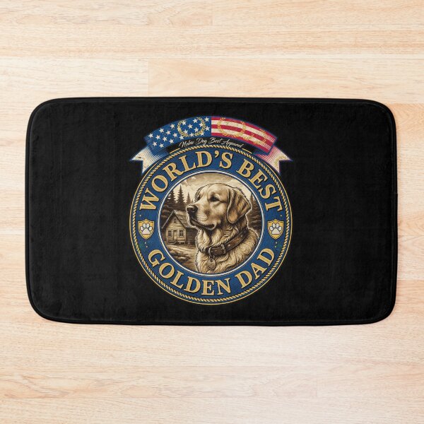 Item preview, World's Best Golden Dad Vintage Retriever Emblem designed and sold by SoyLamderma.