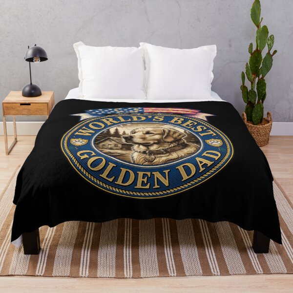 Item preview, World's Best Golden Dad Vintage Retriever Emblem designed and sold by SoyLamderma.