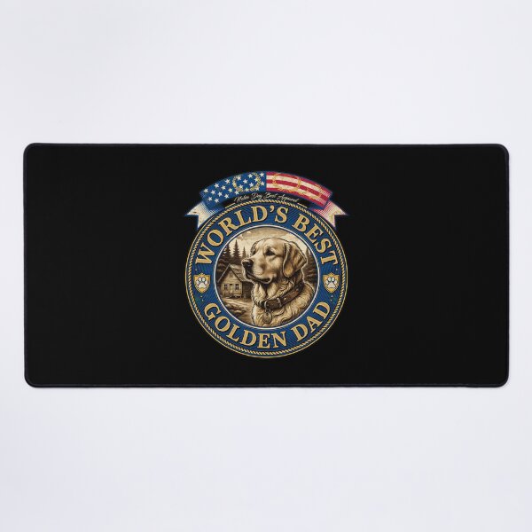Item preview, World's Best Golden Dad Vintage Retriever Emblem designed and sold by SoyLamderma.