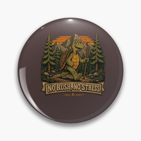 Item preview, No Rush, No Stress Funny Turtle Hiking Mountain Adventure  designed and sold by freshwear design.