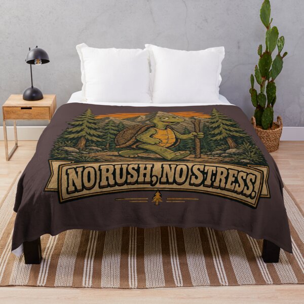 Item preview, No Rush, No Stress Funny Turtle Hiking Mountain Adventure designed and sold by freshwear design.