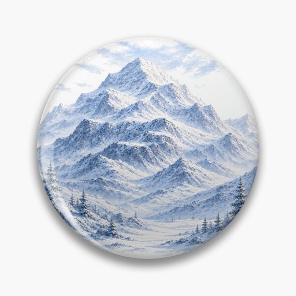 Item preview, Snow Mountain – Peaceful Blue Winter Alpine Landscape Art designed and sold by Cloud Tide Studio.