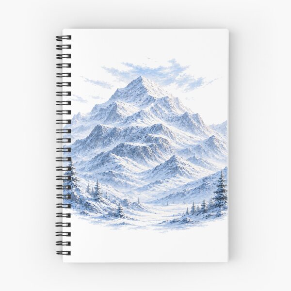 Item preview, Snow Mountain – Peaceful Blue Winter Alpine Landscape Art designed and sold by Cloud Tide Studio.