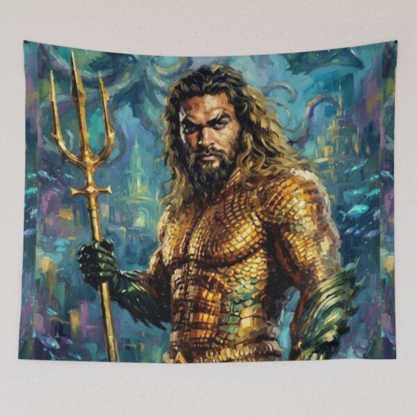 Item preview, Aquaman Superhero Sci-Fi Action Fantasy Celebration Tribute Art Poster designed and sold by Art's Diner.
