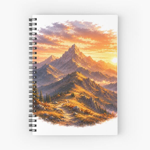 Item preview, Golden Ridge – Mountain Sunset and Glowing Alpine Landscape Art designed and sold by Cloud Tide Studio.