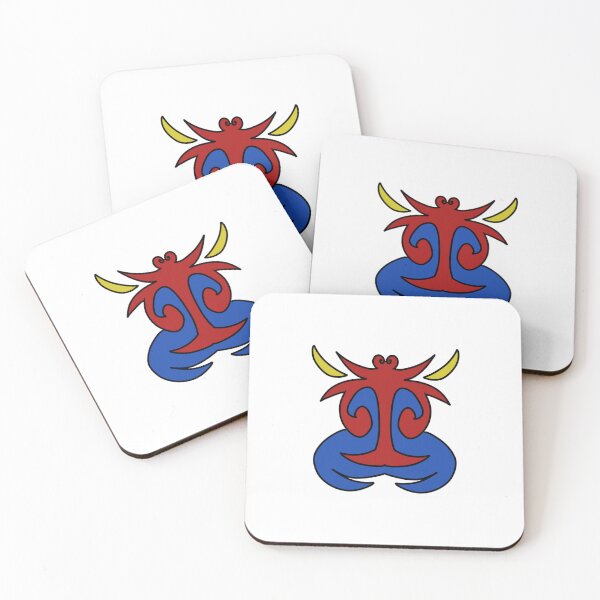 Item preview, Abstract Red And Blue Tribal Warrior Shield Emblem designed and sold by EruvynStudiose.