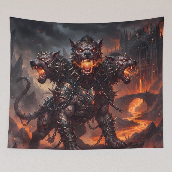 Item preview, Family Cerberus Three Headed Hellhound Gates Of Hades designed and sold by ART ATTACK ZONE.