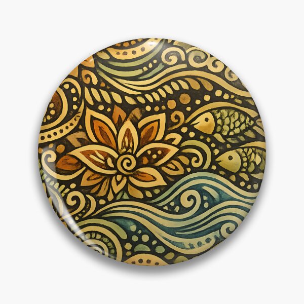 Item preview, Boho Nature Floral & Ocean Pattern | Folk Art Illustration designed and sold by Tshirtstory.
