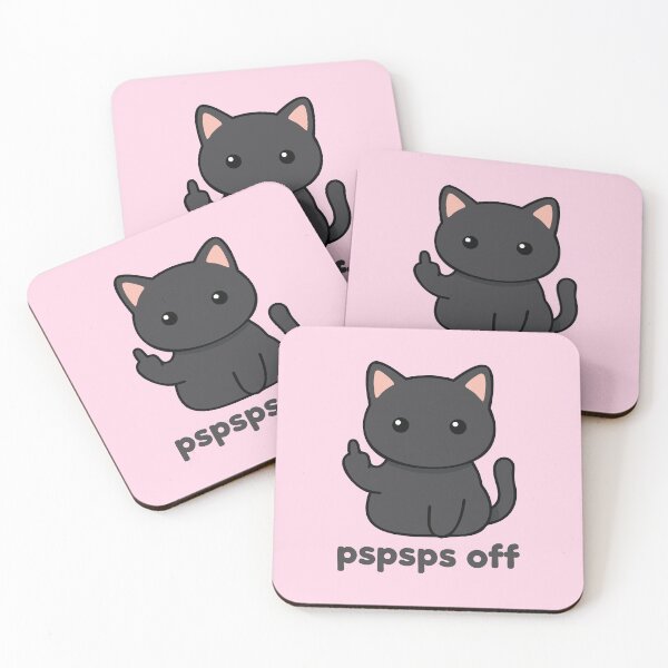 Item preview, Pspsps off! - Kawaii Cat Giving Middle Finger – Cute Sassy Kitty Design for Cat Lovers designed and sold by ShirtRemarks.