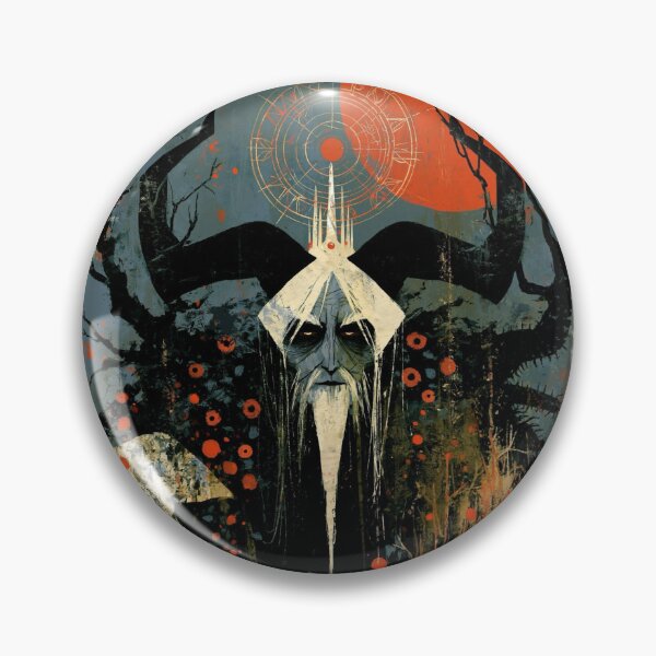 Item preview, The Old Rites: Ancient Forest God Among Red Toadstools Folk Horror Art designed and sold by The Wild Kingdom.