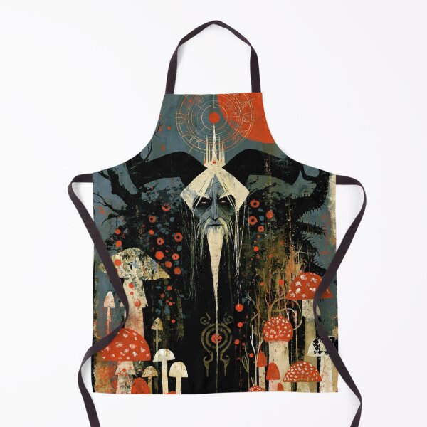 Item preview, The Old Rites: Ancient Forest God Among Red Toadstools Folk Horror Art designed and sold by The Wild Kingdom.