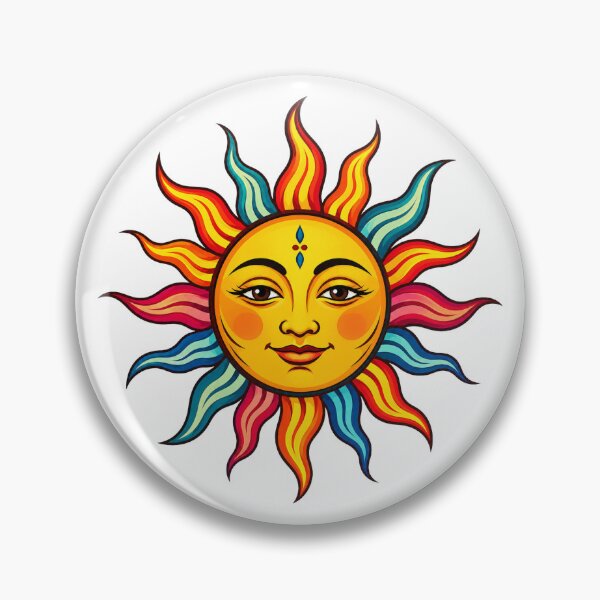 Item preview, Bohemian Sun Face Celestial Symbol designed and sold by Myra365Art.