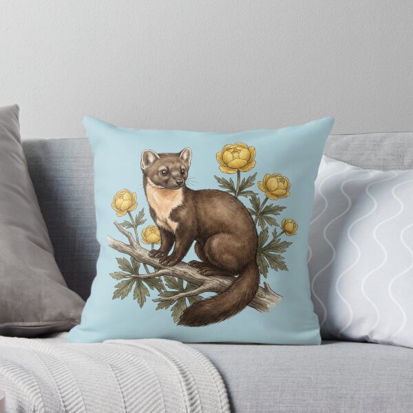 Item preview, Pine Marten Surrounded By Yellow Wildflowers Nature Wildlife designed and sold by BirdsnStuff.