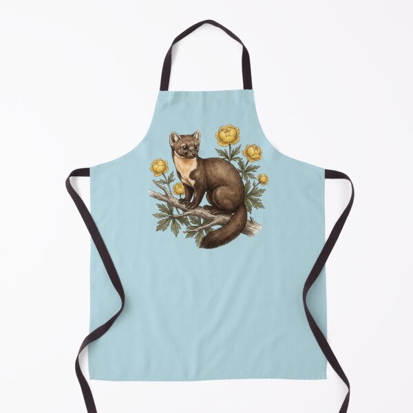 Artikelvorschau, Baummarder umgeben von gelben Wildblumen Natur Tierwelt entworfen und verkauft von BirdsnStuff.