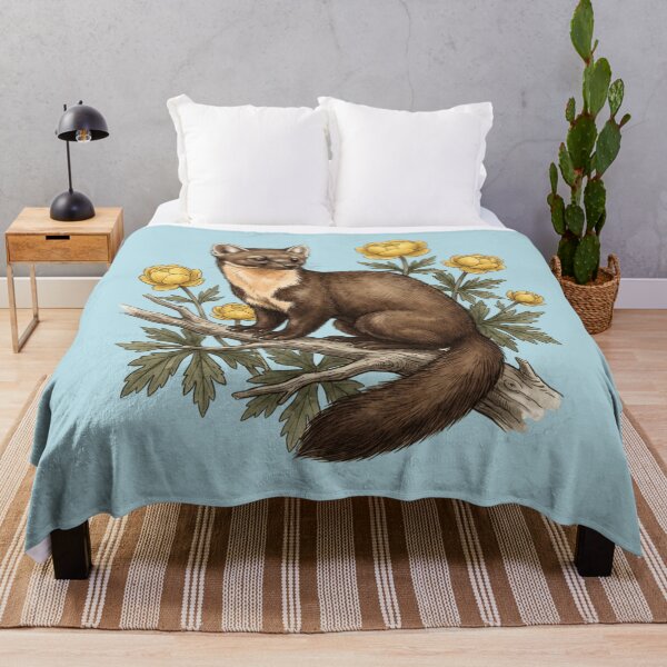 Item preview, Pine Marten Surrounded By Yellow Wildflowers Nature Wildlife designed and sold by BirdsnStuff.
