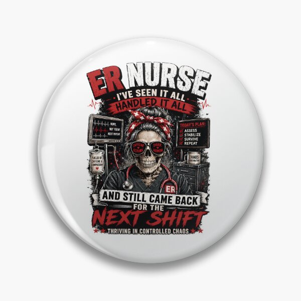 Item preview, ER Nurse Skull Thriving In Controlled Chaos designed and sold by Nurse Craft Studio.