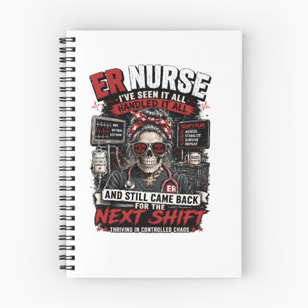 Item preview, ER Nurse Skull Thriving In Controlled Chaos designed and sold by Nurse Craft Studio.