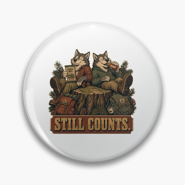 Item preview, Still Counts Funny Wolf Hiking Snack Break Retro Outdoor designed and sold by freshwear design.