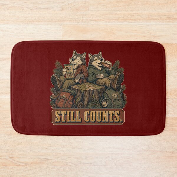 Item preview, Still Counts Funny Wolf Hiking Snack Break Retro Outdoor  designed and sold by freshwear design.