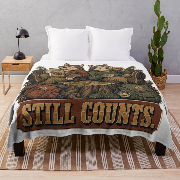 Item preview, Still Counts Funny Wolf Hiking Snack Break Retro Outdoor designed and sold by freshwear design.