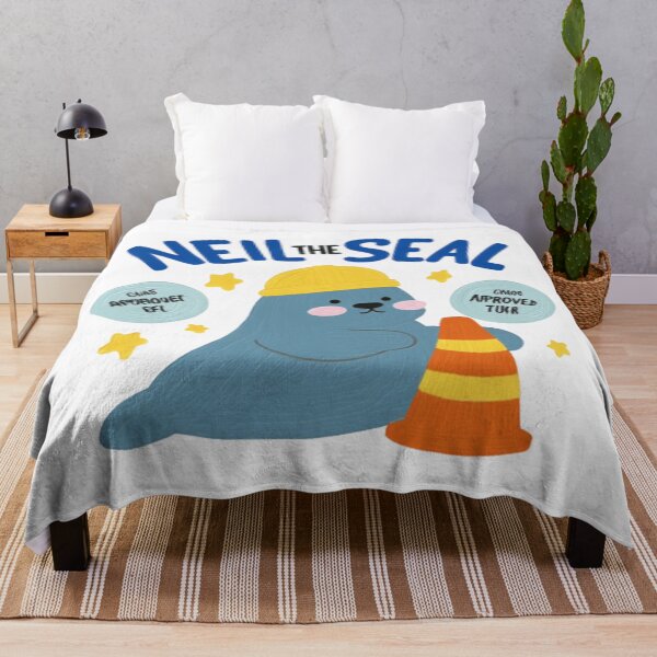 Item preview, Cute Neil the Seal with Traffic Cone Textured Oil Painting designed and sold by The Emoji Vibe.