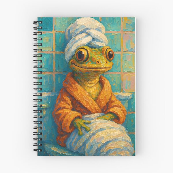 Item preview, Abstract Painting of Spa Day Gecko | Whimsical Cute Gecko Illustration | Colorful Modern Self-Care Animal Wall Art Print designed and sold by PaintedPixels01.