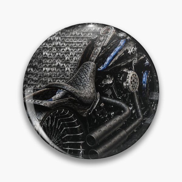 Item preview, Custom black motorcycle in artistic 3D micro mosaic designed and sold by JcAbstractArt.