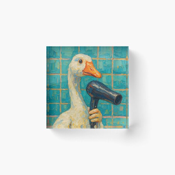 Item preview, Abstract Painting of Singing Goose Serenade | Whimsical Cute Goose Illustration | Colorful Modern Farmhouse Animal Wall Art Print designed and sold by PaintedPixels01.