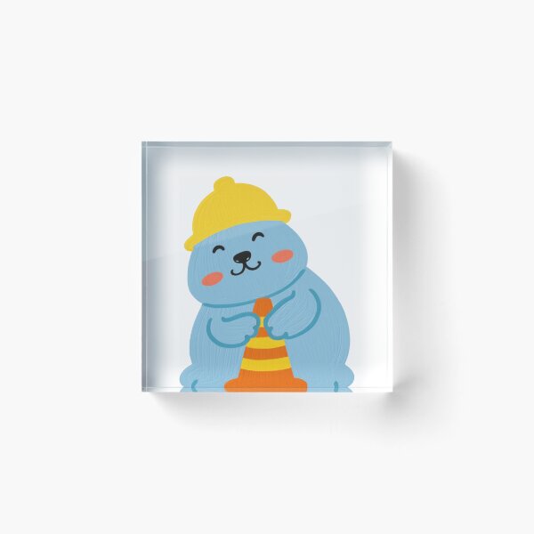 Item preview, Cute Neil the Seal with Traffic Cone Textured Oil Painting designed and sold by The Emoji Vibe.
