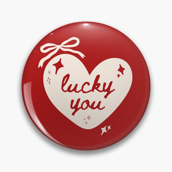 Item preview, Lucky You Red Aesthetic Heart Bow Sparkle Typography Design designed and sold by SpringTeaDesigns.