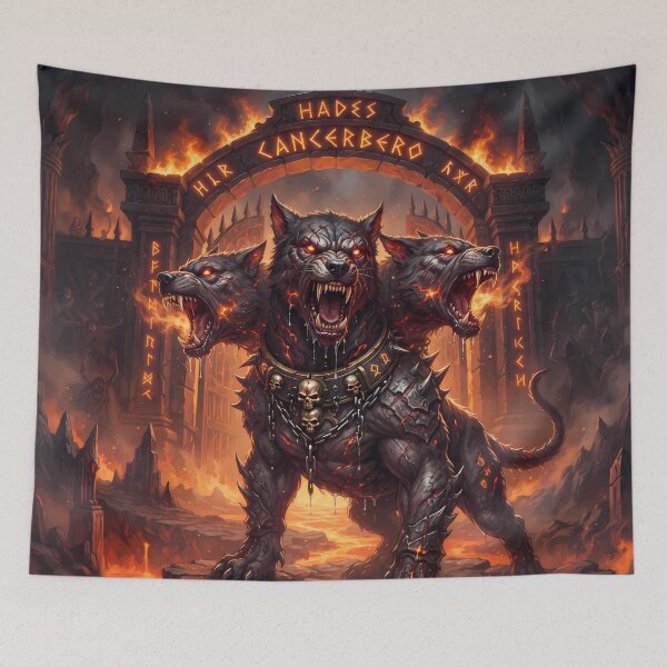 Item preview, Father Cerberus Three Headed Hellhound Gates Of Hades designed and sold by ART ATTACK ZONE.