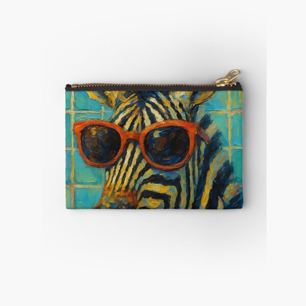 Item preview, Abstract Painting of Zebra's Coffee Break | Whimsical Cute Zebra Illustration | Colorful Modern Café Animal Wall Art Print designed and sold by PaintedPixels01.