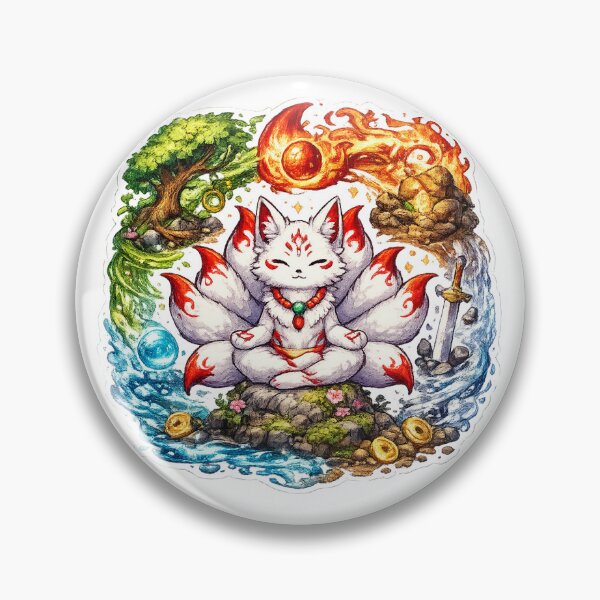 Item preview, The Five Elements Balance nine tail fox designed and sold by Terraprompt.