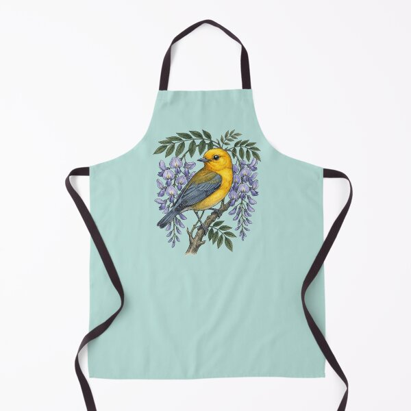 Item preview, Prothonotary Warbler with Wisteria Blossoms designed and sold by BirdsnStuff.