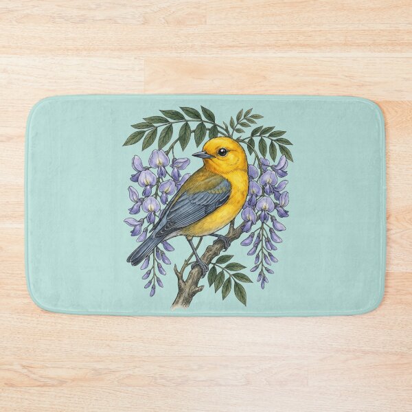Item preview, Prothonotary Warbler with Wisteria Blossoms designed and sold by BirdsnStuff.