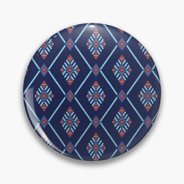 Item preview, Indigo Geometric Diamond Fabric Pattern designed and sold by PowerAntShop.