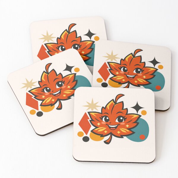 Item preview, Smiling Maple Leaf – Retro Fall Illustration designed and sold by Rare Good Girl Designs.