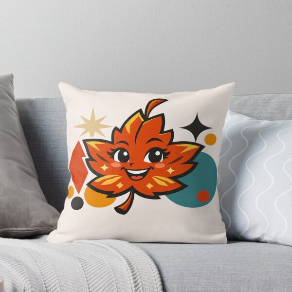 Item preview, Smiling Maple Leaf – Retro Fall Illustration designed and sold by Rare Good Girl Designs.
