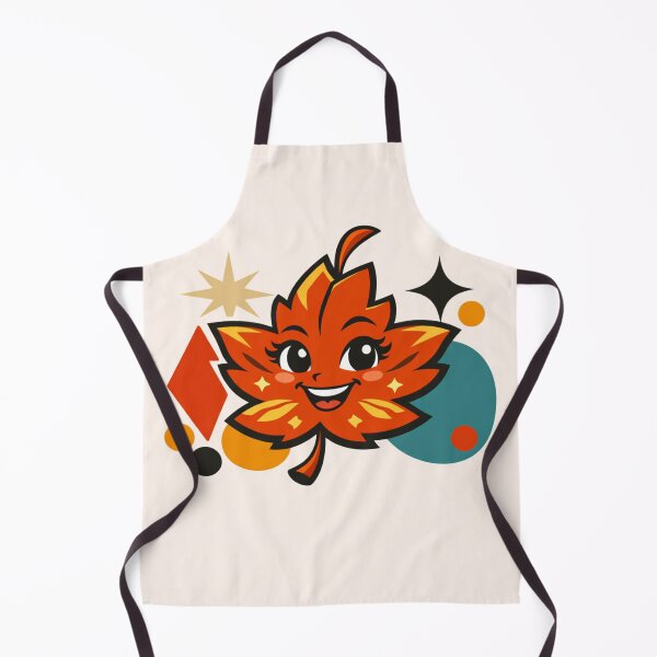 Item preview, Smiling Maple Leaf – Retro Fall Illustration designed and sold by Rare Good Girl Designs.