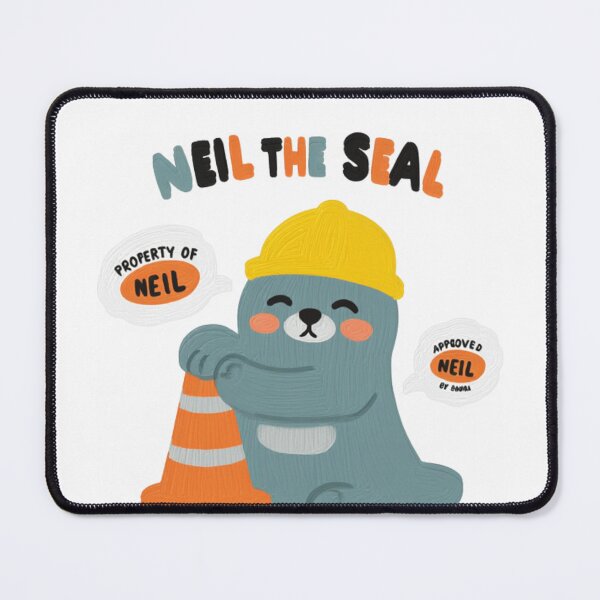 Item preview, Cute Neil the Seal with Traffic Cone Textured Oil Painting designed and sold by The Emoji Vibe.