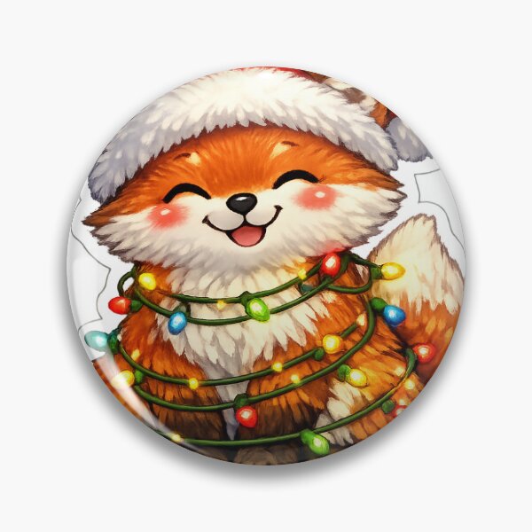 Item preview, Cute Christmas Fox Wrapped in Colorful Lights Sticker designed and sold by Sticker_Verse_Studio.