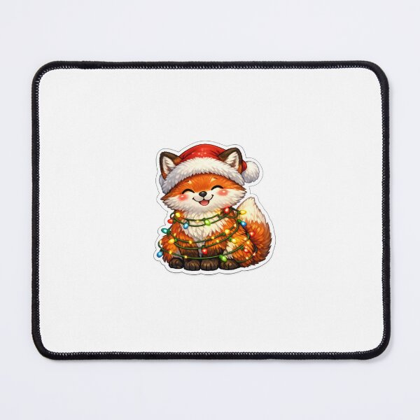 Item preview, Cute Christmas Fox Wrapped in Colorful Lights Sticker designed and sold by Sticker_Verse_Studio.