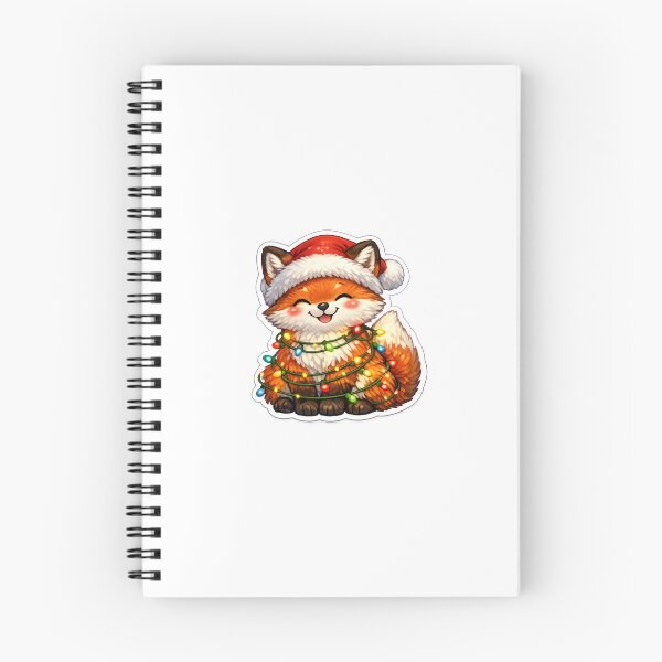 Item preview, Cute Christmas Fox Wrapped in Colorful Lights Sticker designed and sold by Sticker_Verse_Studio.