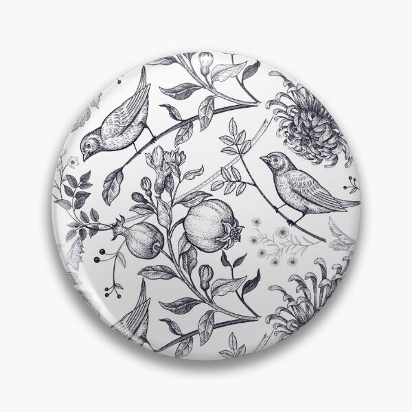 Item preview, Blue and White Chinoiserie: Elegant Bird & Floral Seamless Pattern designed and sold by SugarCore.