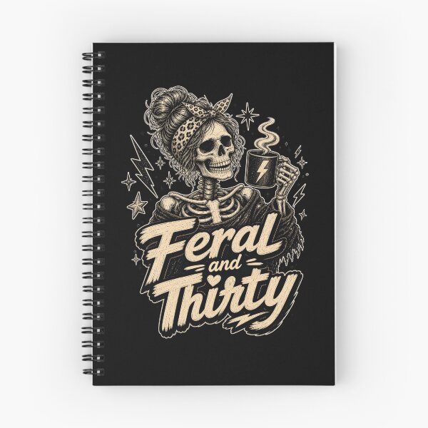 Item preview, Feral and Thirty Skeleton Messy Bun Coffee Lover designed and sold by snowry.